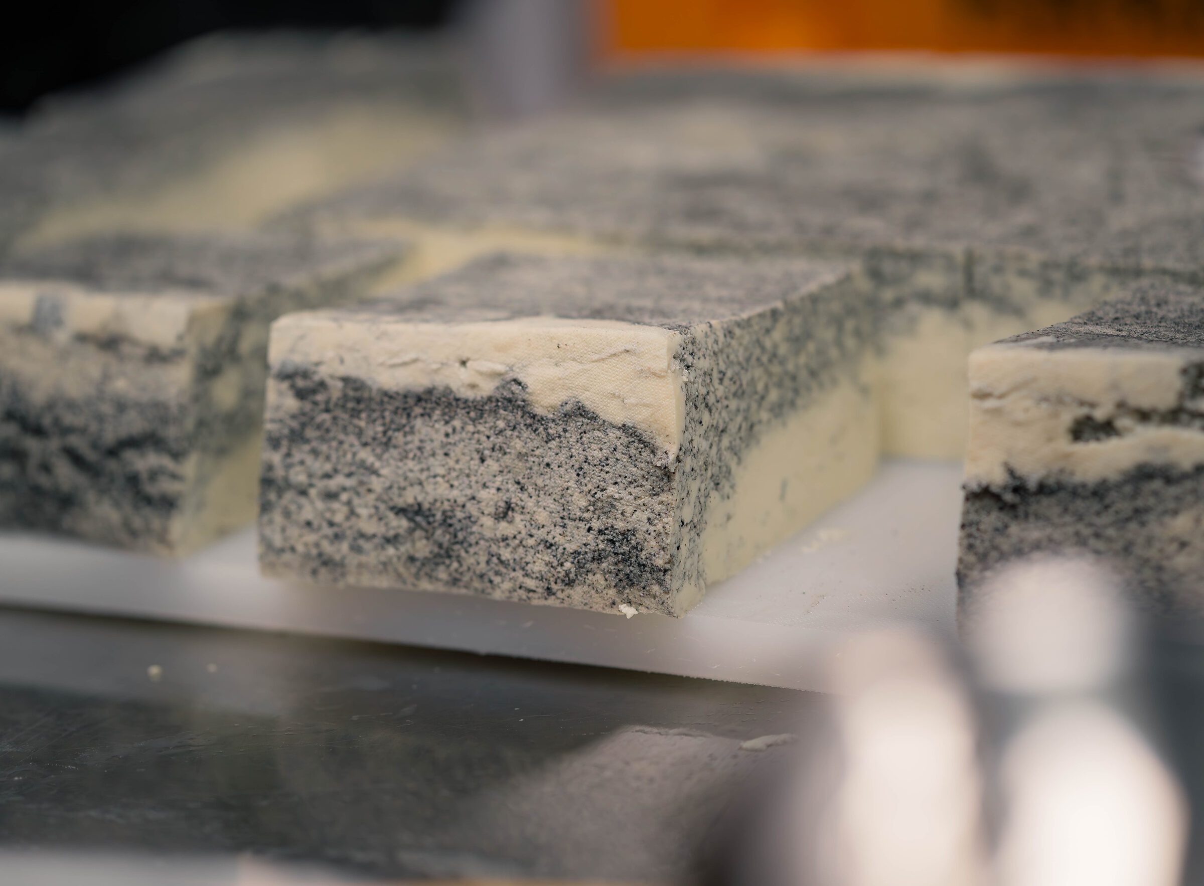 Freshly made silken Korean tofu on a wooden board
